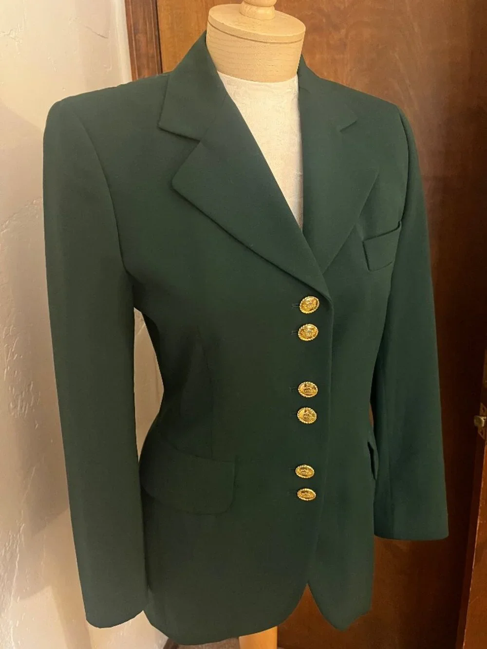 Vintage ESCADA by Margaretha Ley Green Wool Blazer Size 34